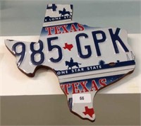 Sign, wooden/license plate Texas