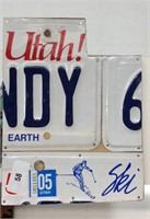Sign, wooden/license plate Utah