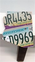 Sign, wooden/license plate state of  Arizona