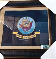 United States Navy flag in frame