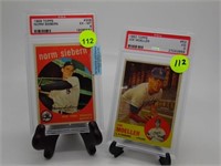 2 PC - 1959 TOPPS NORM SIEBERN GRADED CARD & 1963