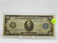 1914 BLUE SEAL $10. FEDERAL RESERVE BLANKET NOTE