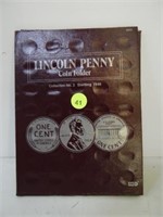 LINCOLN PENNY COIN FOLDER #2 WITH 43 PENNIES