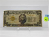 1928 GOLD SEAL $20. GOLD CERTIFICATE