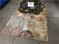EARTH TONED FLORAL PATTERNED AREA RUG 5'X7'