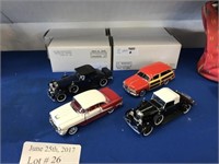 FOUR 1:32 SCALE DIE CAST MODEL CARS LIKE NEW