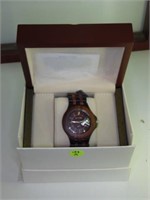 WOODEN WATCH FROM ALEXANDER KALIFANO - NEW WITH BO