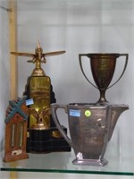 4 PC - 1936 PORT OF ASTORIA AIRPLANE TROPHY, 1ST A