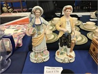 CAPODIMONTE HAND PAINTED FIGURINES OF A FRENCH