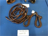 15' BRAIDED LEATHER LASSO AND MATCHING BOLAS