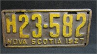 Nova Scotia 1927 License plate
