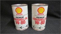 Shell premium Aeroshell oil tins