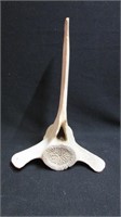 Whale vertebrae with whale carving