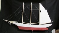 Wooden ship weathervane topper