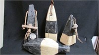 Lot of four early wooden buoy`s