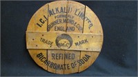 Wooden advertising lid for BM & Co
