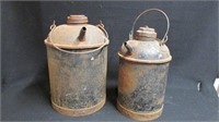 Two C.N.R. railroad oil cans