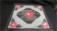 Smaller hooked mat floral pattern