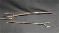 Lot of two C1840 toasting forks
