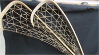 Two early signed native made lacrosse sticks