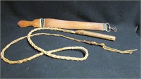 Leather ox whip and razor strop