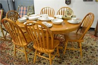 pedestal table with 6 chairs