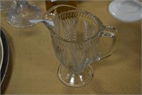 pressed glass water pitcher