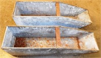 Two Galvanized Steel Scoop Style Bins