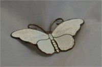 David Andersen Sterling Enamel Butterfly Brooch