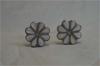 Sterling Silver Mother of Pearl Clip Earrings