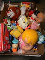 VINTAGE CHILDRENS TOYS-DOLLS, TIN, CUPS AND MORE