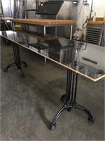 2 Tables Cast Iron Legs 26 x 84