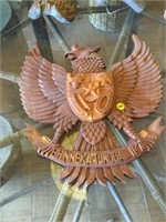 WOODEN HAND EAGLE WALL DECOR