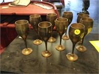 9 PC SILVER PLATED GOBLETS