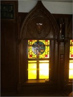 WOODEN  ARCHITECTURAL ARCH FROM CHURCH @ 10'X6'