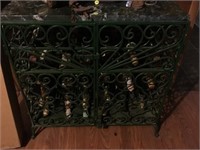 WROUGHT IRON  MARBLE TOP WINE RACK LIBERACE OWNED