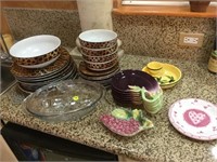 COLLECTION OF DISHES, BOWLS, CANDY DISH AND MORE