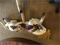 WHITE AND BLUE CAROUSEL HORSE BTR 51" x 70" CAST A