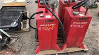 Two wheel gas caddy with manual pump