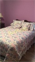 Bassett Full Size Bed w/ Mattress & Bedding