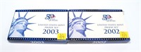 2- U.S. Proof sets: 2002, 2003