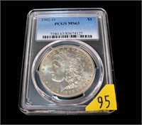 1902-O Morgan dollar, PCGS slab certified MS-63