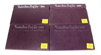 4- U.S. Proof sets: 1984, 1985, 1986, 1987