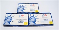 3- U.S. Proof sets: 2-2006, 2007