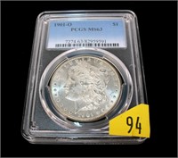 1901-O Morgan dollar, PCGS slab certified MS-63