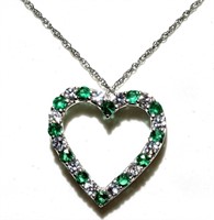 30W- sterling emerald pendant & necklace $120