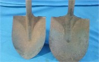 Two round mouth shovels