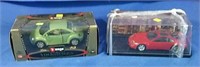 2 diecast cars one in box Volkswagen Beetle