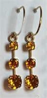 48W- 10k yellow gold citrine earrings $200