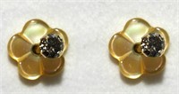 35W- 14k diamond earrings w/ mother of pearl $300